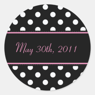 Black And Pink Sweet Sixteen Date Envelope Seal