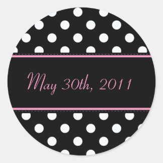Black And Pink Sweet Sixteen Date Envelope Seal
