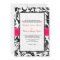 Black and Pink Swirl Wedding Invitation