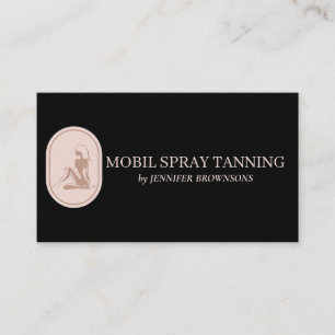 Black and Pink Tanning Body Skincare Business Card