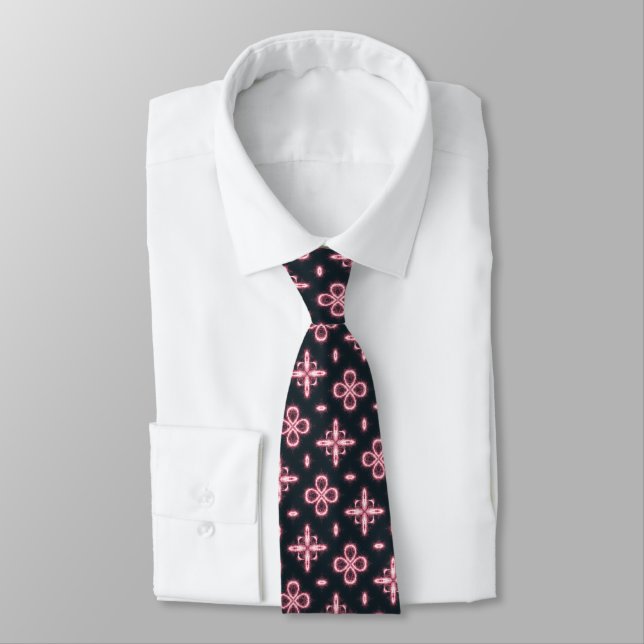 Black and Pink  Tie (Tied)