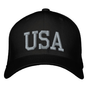 Black And Pink USA Custom Embroidered Hat