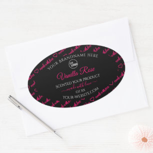 Black and Pink Word Cloud Product Labels with Logo