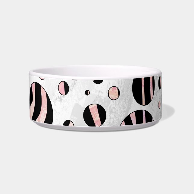 Black and Pink Zebra Polka Dots Bowl (Right)