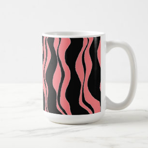 Black and Pink Zebra Stripes Coffee Mug