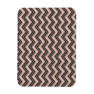 Black and Pink Zigzag Pattern Magnet