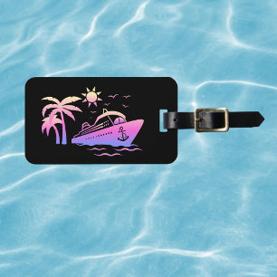 Black and Pinks Cruise Vacation Luggage Tag