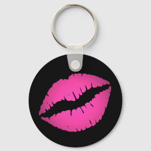 Black and Pretty Pink Ombre Lipstick Pout Kiss Key Ring
