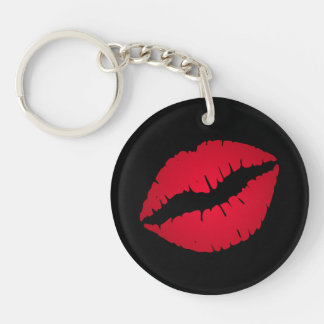Black and Pretty Red Ombre Lipstick Pout Kiss Key Ring