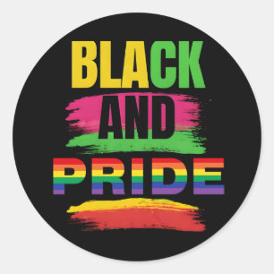 Black and pride colourful sticker set