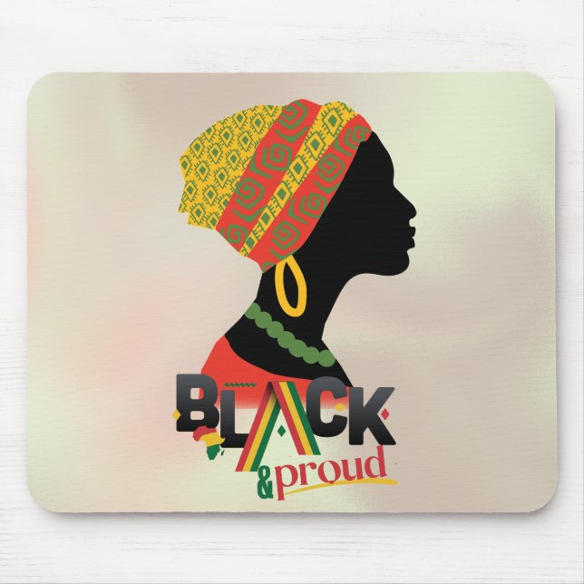 Black And Proud African American Girl  Mouse Mat (Front)