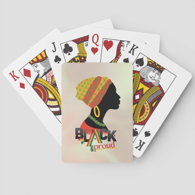 Black And Proud African American Girl Playing Cards (Back)