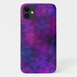 Black and Purple Abstract Bubbles   iPhone 11 Case