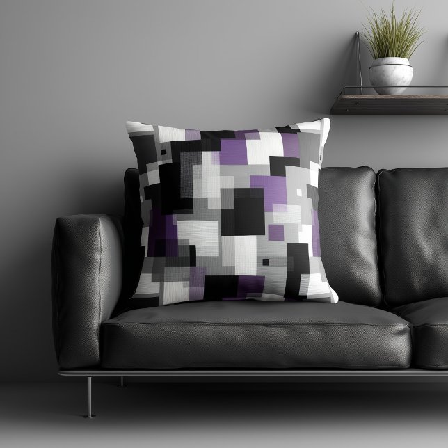 Black and Purple Abstract Pattern Cushion (Creator Uploaded)