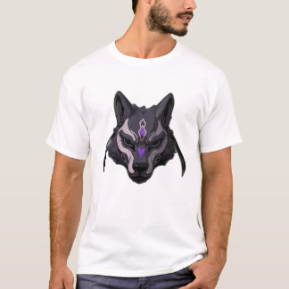 Black and Purple Anime Wolf Mask  T-Shirt