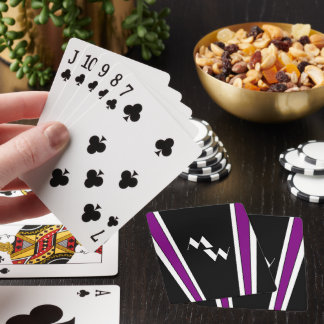 Black And Purple Art Deco Design Monogrammed Playing Cards
