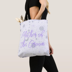 Black and Purple Celestial Mother of the Groom Tote Bag