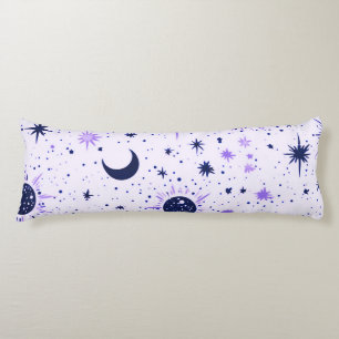 Black and Purple Celestial Sun Moon Stars Body Cushion