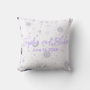 Black and Purple Celestial Wedding Cushion