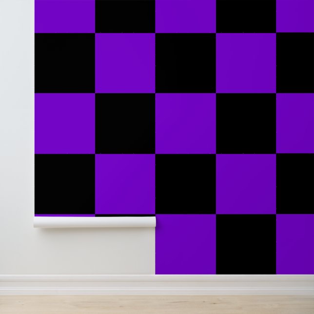 Black and Purple Check Custom Colour Wallpaper (Application)