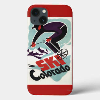 Black and Purple Clothed Skier iPhone 13 Case