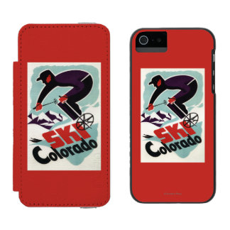 Black and Purple Clothed Skier Incipio Watson™ iPhone 5 Wallet Case