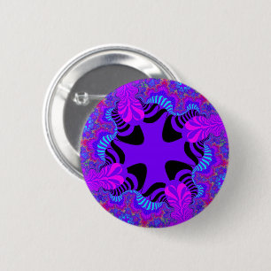 Black and Purple Cross 6 Cm Round Badge