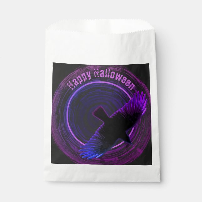 Black and Purple Crow Favour Bags (Front)