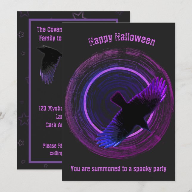 Black and Purple Crow Halloween (Front/Back)