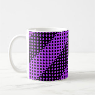 Black and purple dots pattern coffee mug