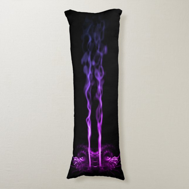 Black and Purple Dragon Smoke Body Cushion (Front Vertical)