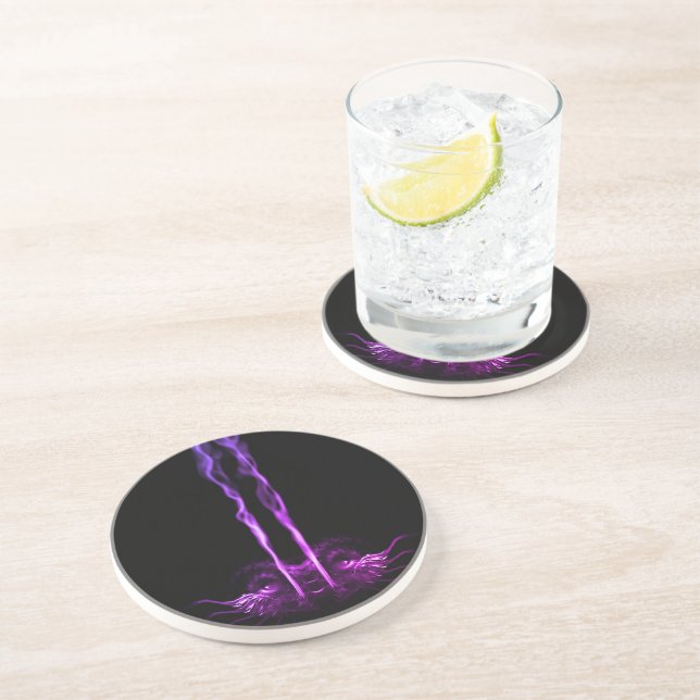 Black and Purple Dragon Smoke Coaster (Side)