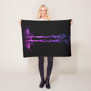 Black and Purple Dragon Smoke Fleece Blanket