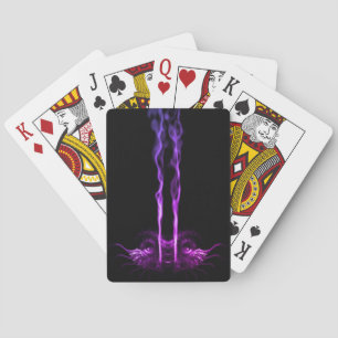 Black and Purple Dragon Smoke Playing Cards