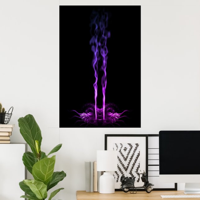 Black and Purple Dragon Smoke Poster (Home Office)
