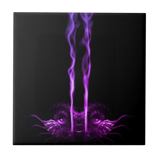 Black and Purple Dragon Smoke Tile (Front)