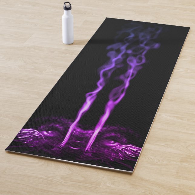 Black and Purple Dragon Smoke Yoga Mat (In Situ)