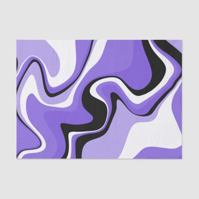 Black and Purple Fluid Abstract  Tissue Paper (Front)