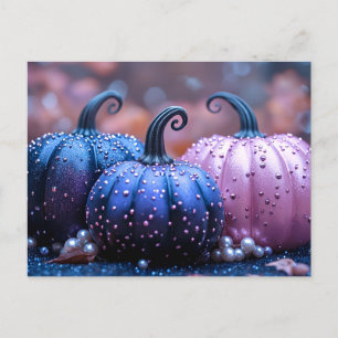 Black and Purple Glitter Halloween Greeting Card