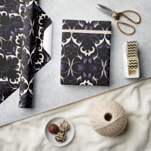 Black and Purple Gothic Pattern #2 Wrapping Paper