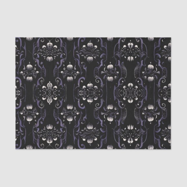 Black and Purple Gothic Pattern #5 | Tissue Paper (Front)