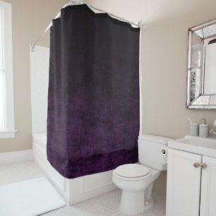 Black and Purple Grunge Ombre Texture Shower Curtain