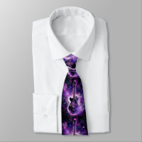 Black and Purple Guitar Neck Tie