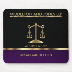 Black and Purple Leather Law Firm Designs Mouse Mat