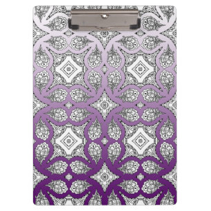 Black and Purple Mandala Zen Clipboar Clipboard