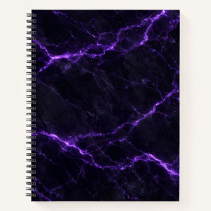 Black and Purple Marble Spiral Notebook