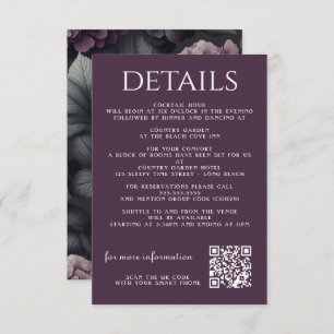 Black and Purple Moody Floral Enclosure Card