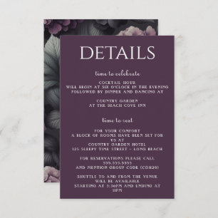 Black and Purple Moody Floral Enclosure Card