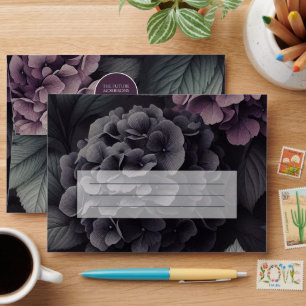 Black and Purple Moody Floral Envelope