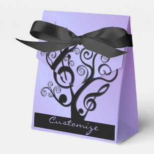 Black and Purple Music Treble Clef Tree Favour Box